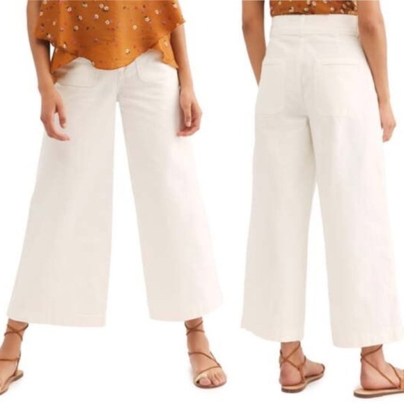 Free People Denim - We the Free Colette White Wide Leg Culotte Jeans